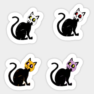 Skull black cat stickers Sticker